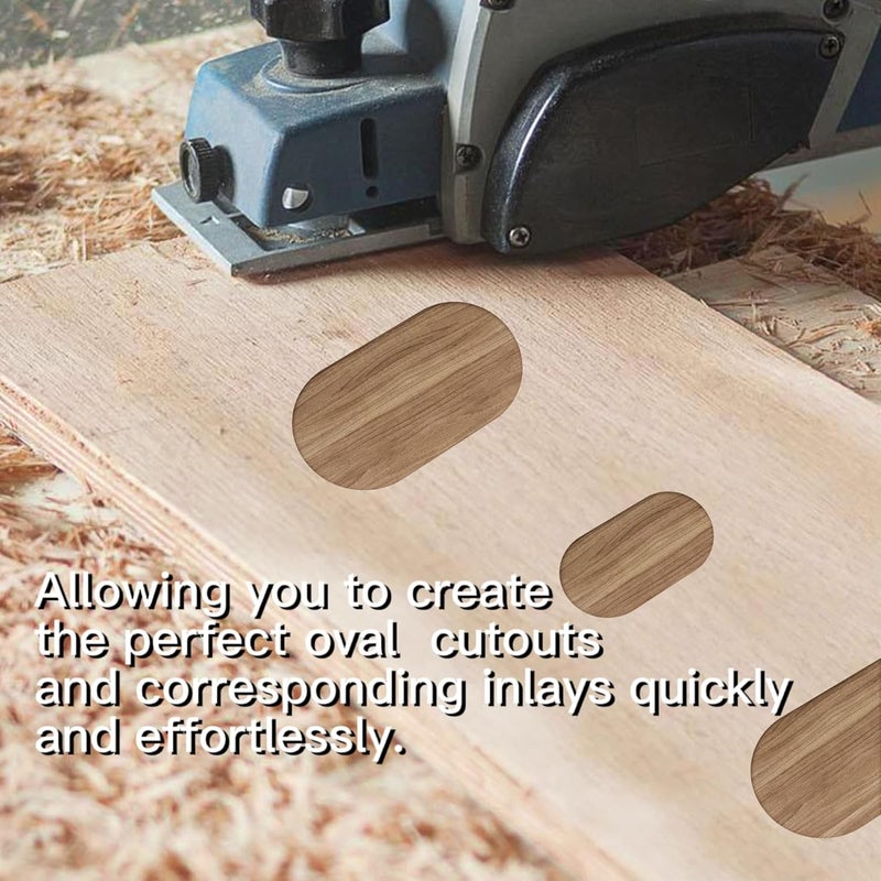 Monliful Pack of 4 Oval Inlay Template Set Router Templates for Woodworking Router Jig Templates Decorative Templates - Image 5